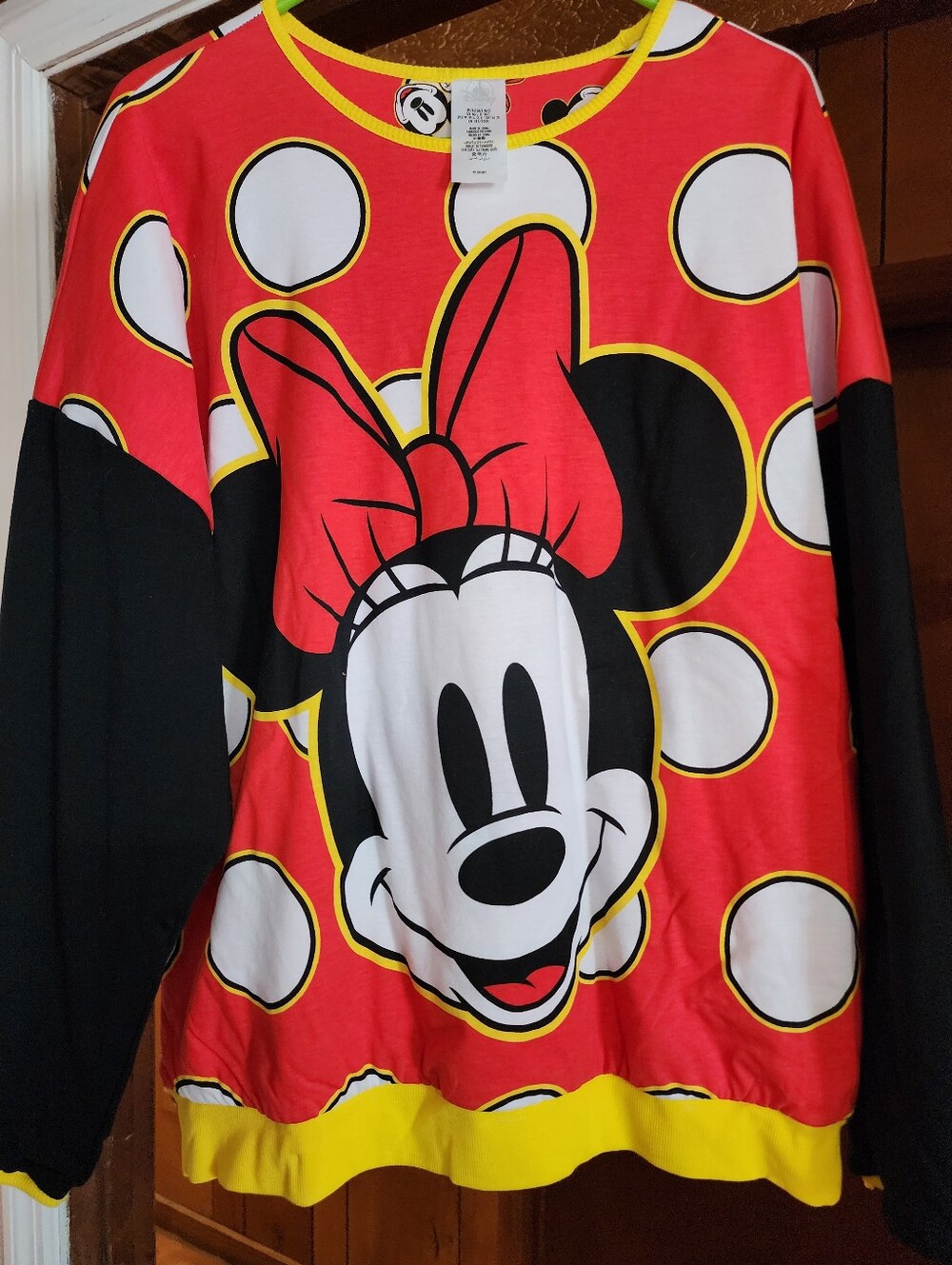 Disney Minnie Mouse Polka Dot Red, Black & Yellow Kids Sweatshirt